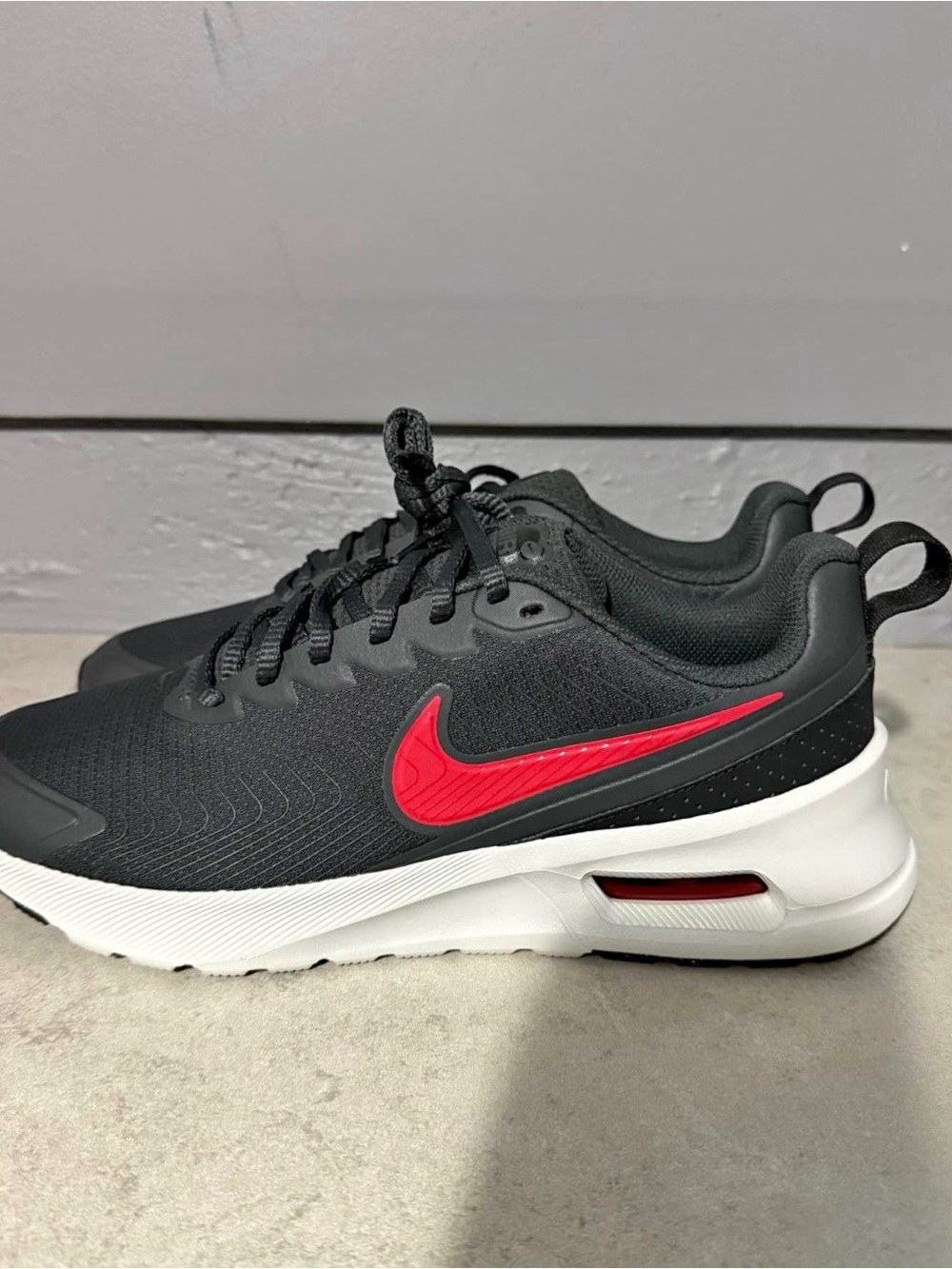 Nike Air Max- Black Sneakers with Red Swoosh NWOT - Picture 2 of 5